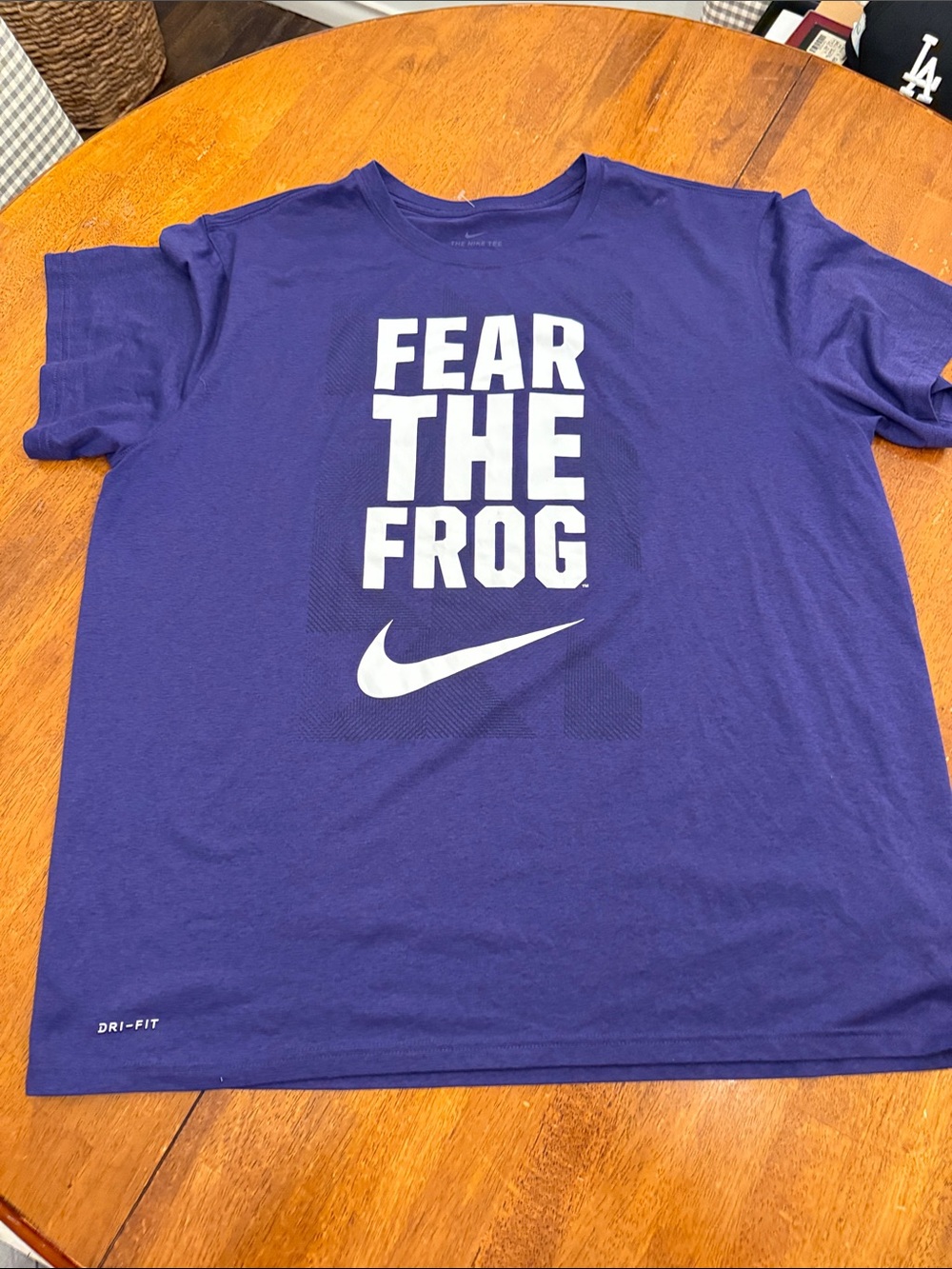 Nike Purple Dri-FIT Tee with White 'Fear The Frog' Graphic TCU xxl
